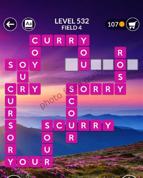 Wordscapes Level 532, Field 4 .